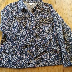 Charter Club Floral Button Up Jacket